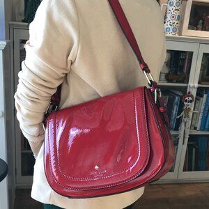 Kate Spade Red Patent Carlisle Street Piper Bag.
